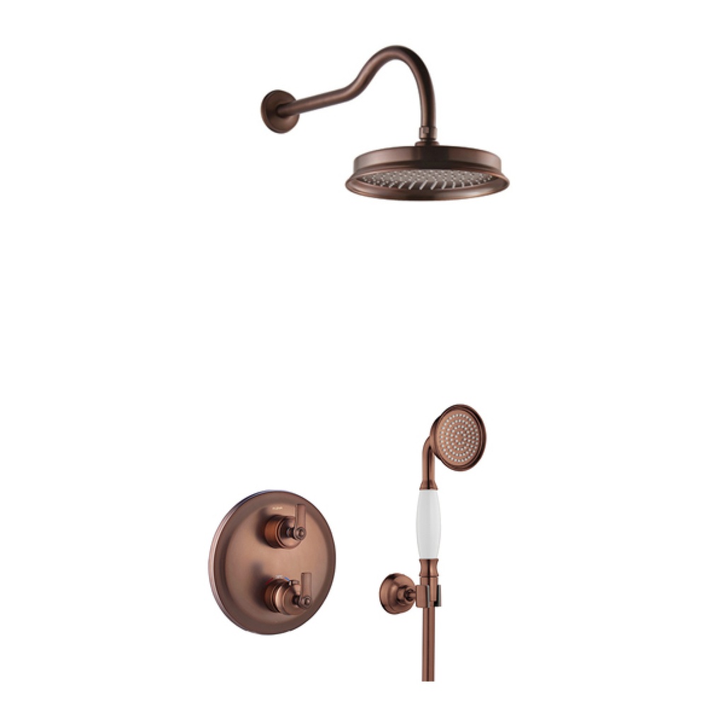 [ORB-LI2PK1] Liberty Round Shower Pack with Solid Brass Rainshower and Handshower Kit - Oil Rubbed Bronze