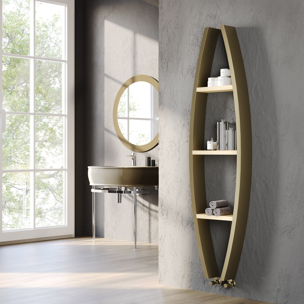 [ALTWL-12-516-BZ] Kartell K-RAD Winnipeg 3 Shelf Designer Radiator 1600 x 500mm - Bronze
