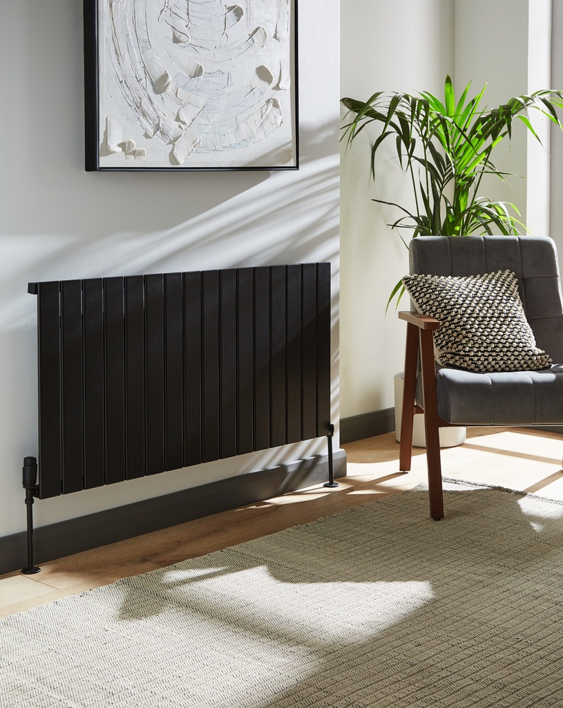 [ALRAD-10-616-BK] Kartell K-RAD Victoria Single Aluminium Radiator 575 x 1180mm - Black