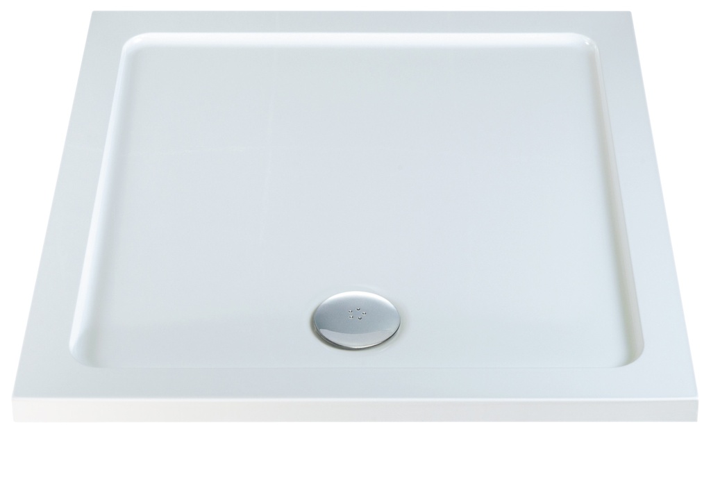 [TS77-ENB] Low Profile 700mm Square Abs Tray White Contemporary Lightweight Shower Tray