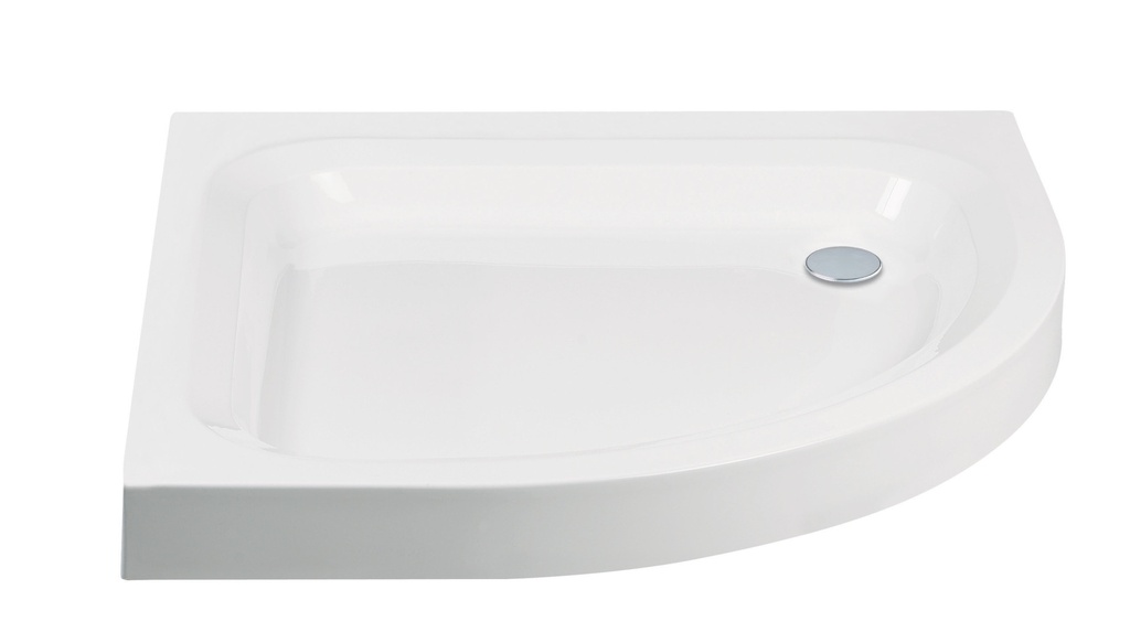 [ZZTQ8012R] 80mm 1200 x 800mm Right-hand Stone Resin/ABS Offset Quadrant Tray White Standard Height