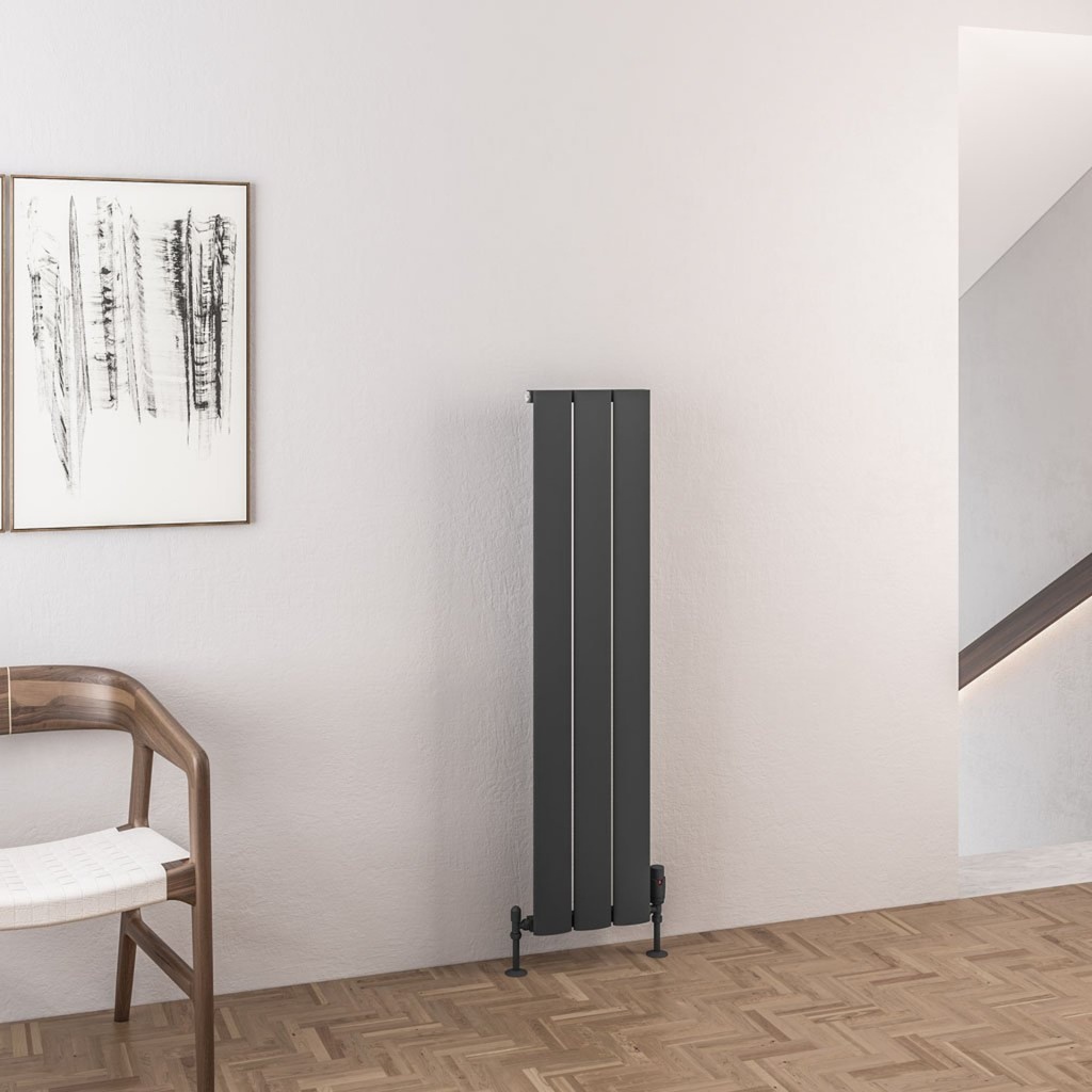 [89.0969] Malmesbury 1200 x 280mm Aluminium Radiator - Matt Anthracite