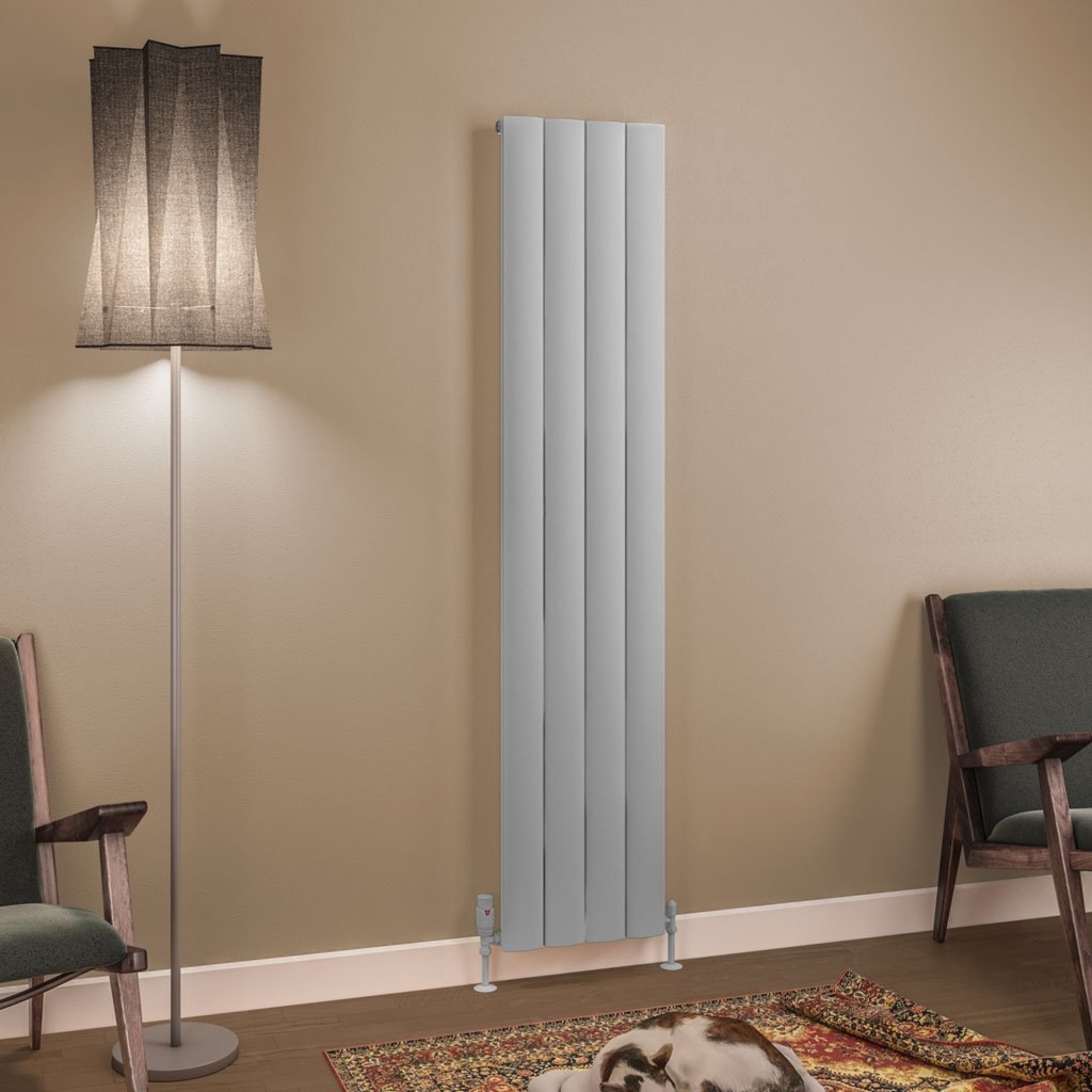 Tordino 1800 x 375mm Aluminium Radiator - Matt Grey