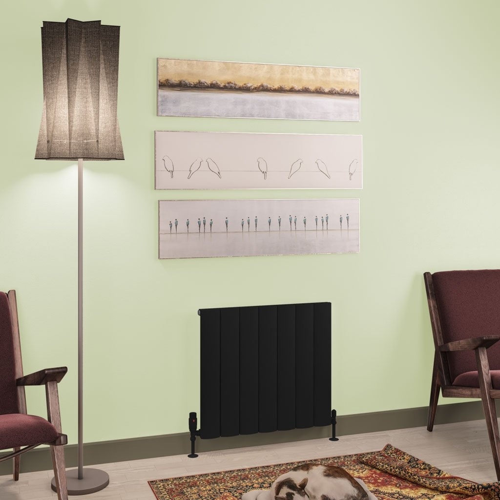 Tordino 600 x 660mm Aluminium Radiator - Matt Black