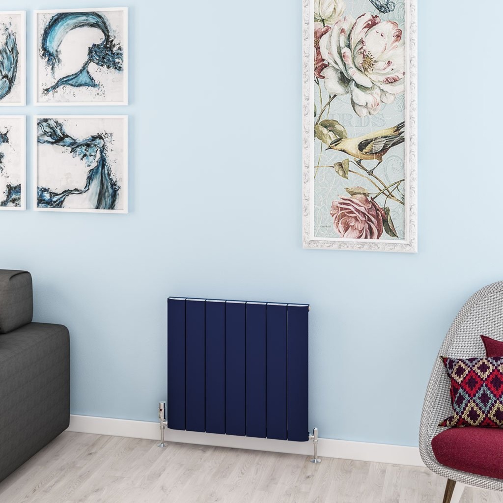 Withington 600 x 660mm Aluminium Radiator - Matt Cobalt Blue