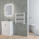 Velor 600 x 600mm Towel Aluminium Rail - Matt White