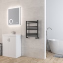 Velor 600 x 500mm Towel Aluminium Rail - Matt Anthracite