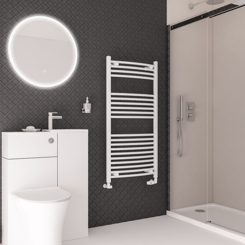 Wingrave Curved Multirail 1200 x 600mm - Gloss White