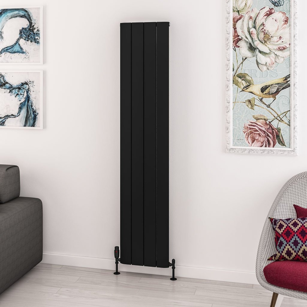 [89.0788] Withington 1800 x 375mm Aluminium Radiator - Matt Black