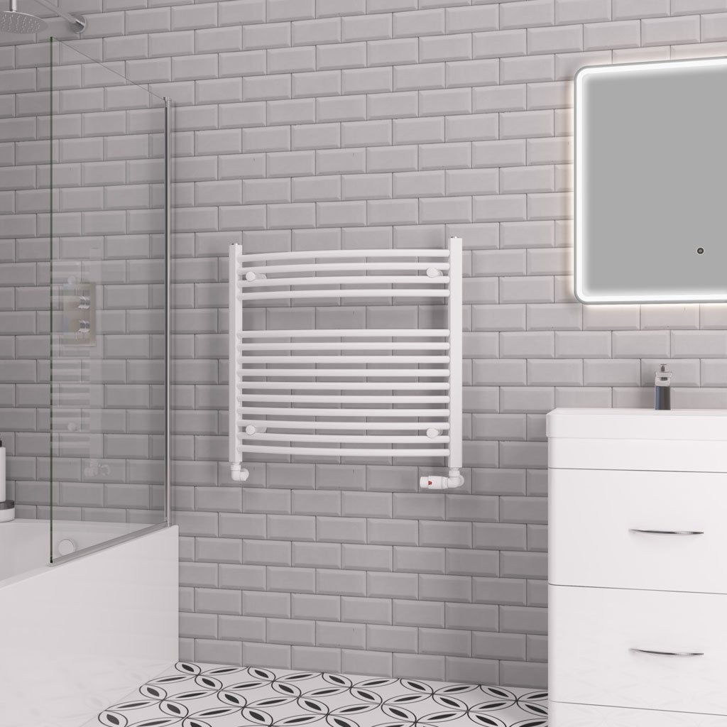 [41.0301] Curved Biava Multirail 688 x 750mm - Gloss White