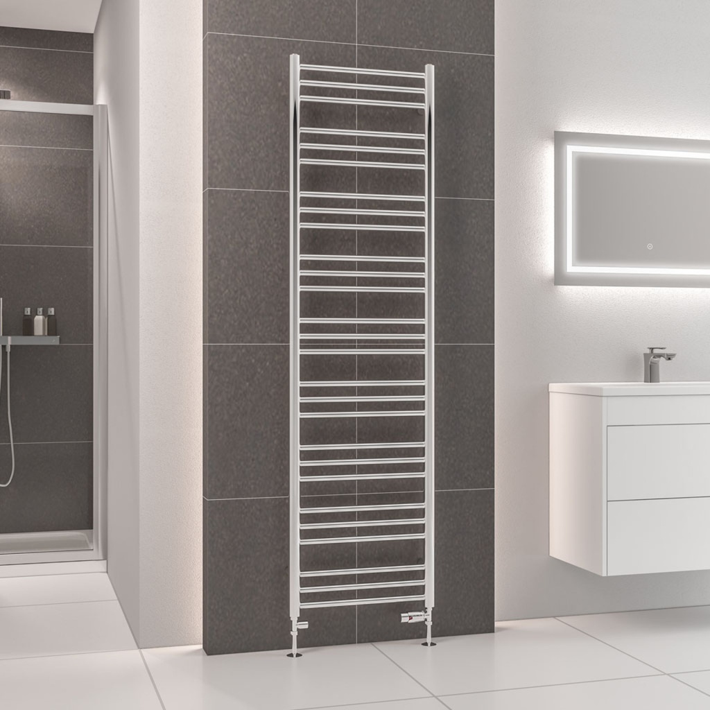 Corinium Round 1800 x 500mm Towel Rail - Chrome