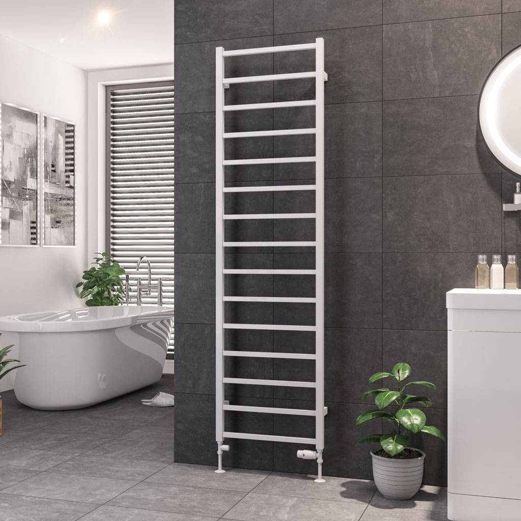 Tuscan Square Towel Rail 1800 x 500mm - Gloss White