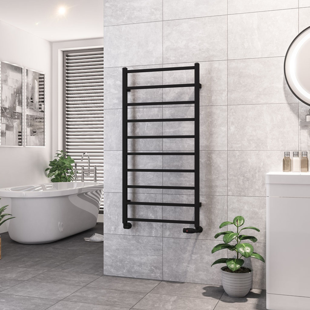 Tuscan Square Towel Rail 1200 x 600mm - Matt Black