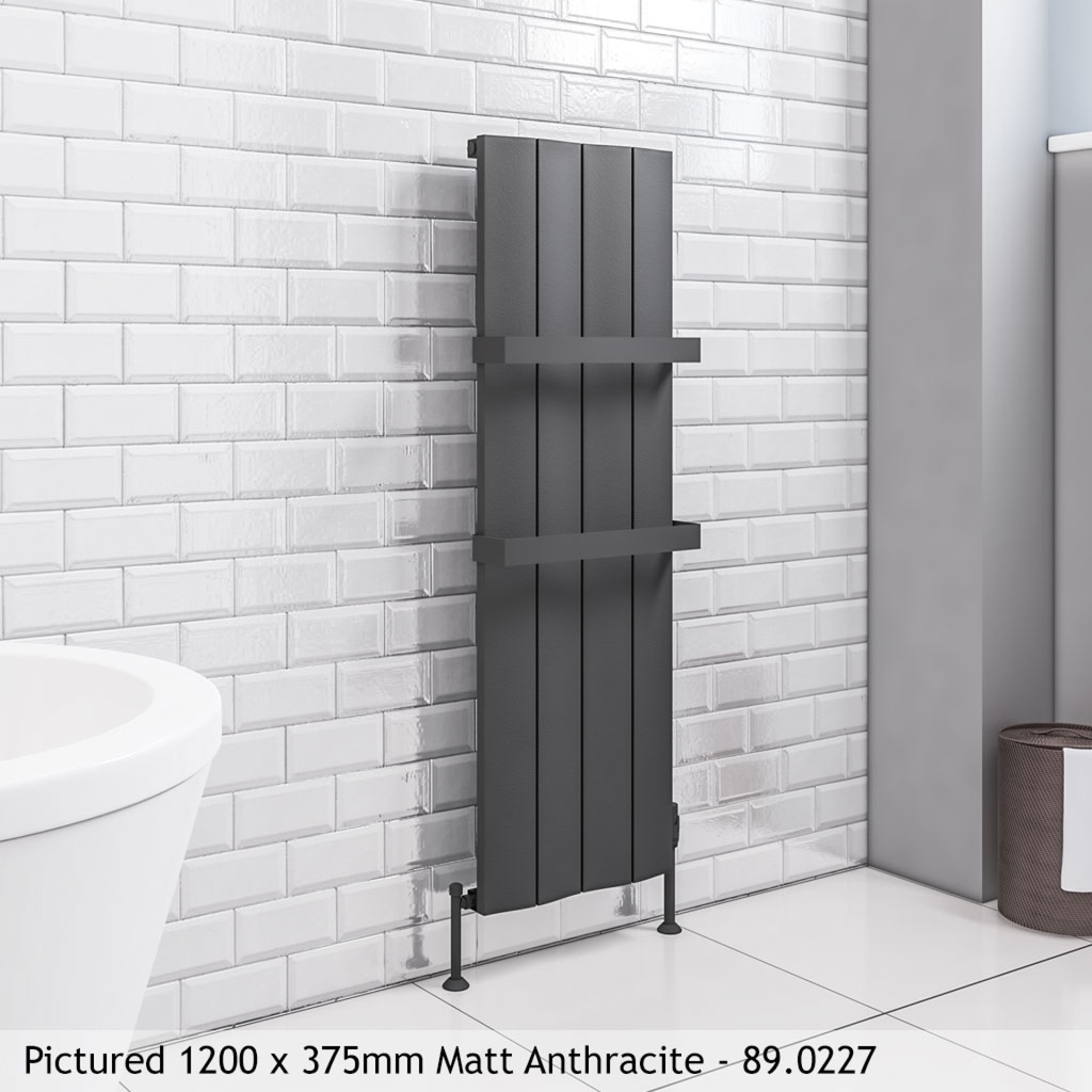 [89.0228] Fairford 1800 x 375mm Aluminium Radiator - Matt Anthracite