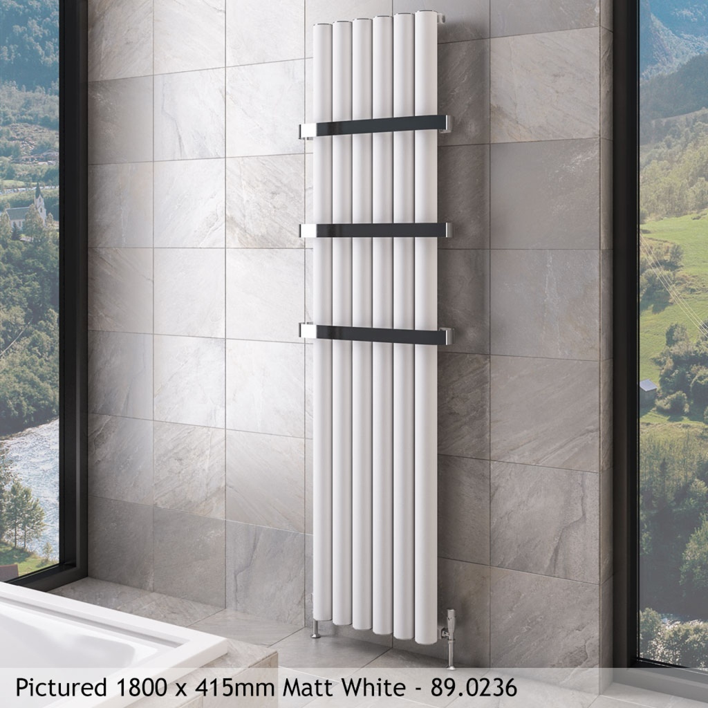 Burford 1800 x 345mm Aluminium Radiator - Matt White
