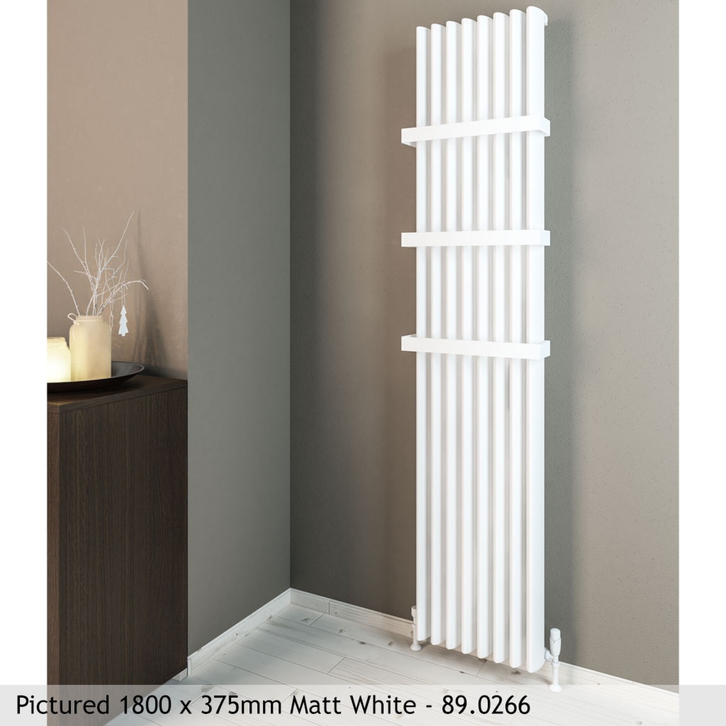 [89.0266] Witney 1800 x 375mm Aluminium Radiator - Matt White