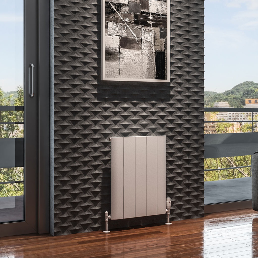 Peretti 600 x 470mm Aluminium Radiator - Matt White