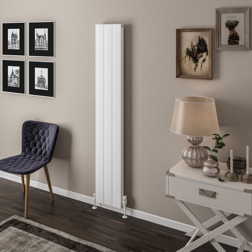 Vesima 1800 x 303mm Aluminium Radiator - Matt White