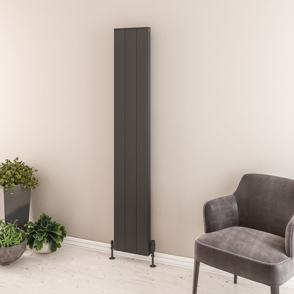 Vesima 1800 x 303mm Aluminium Radiator - Matt Anthracite