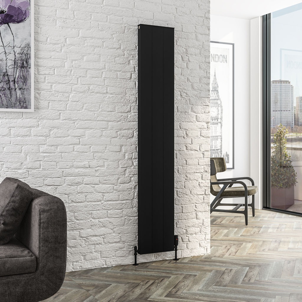 [86.0082] Vesima 1800 x 303mm Aluminium Radiator - Matt Black