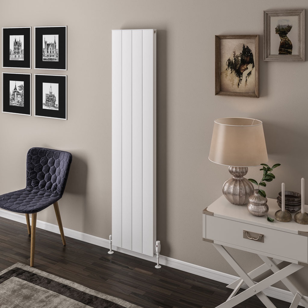 Vesima 1800 x 403mm Aluminium Radiator - Matt White
