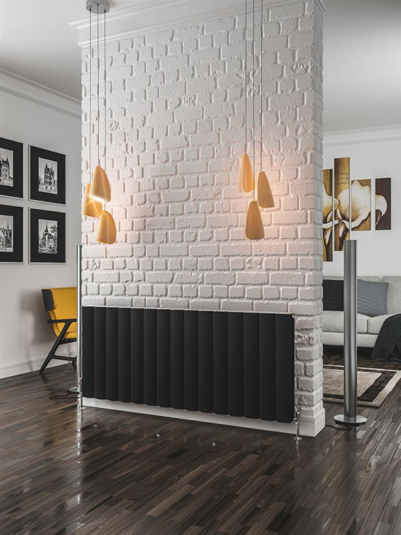 Guardia 600 x 1420mm Aluminium Radiator - Matt Black