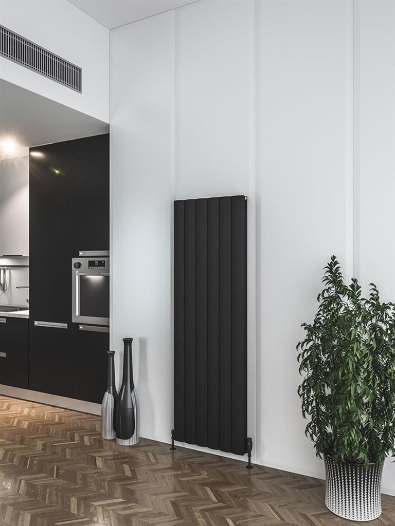 Guardia 1800 x 565mm Aluminium Radiator - Matt Black