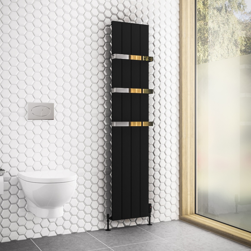 [99.0006] Rosano 1800 x 375mm Aluminium Radiator - Matt Black