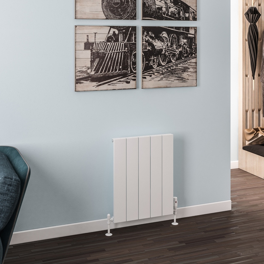 Rosano 600 x 470mm Aluminium Radiator - Matt White