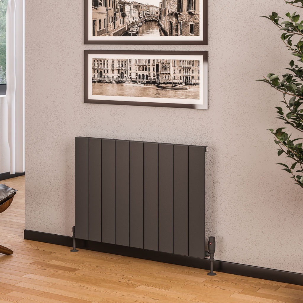 Rosano 600 x 850mm Aluminium Radiator - Matt Anthracite