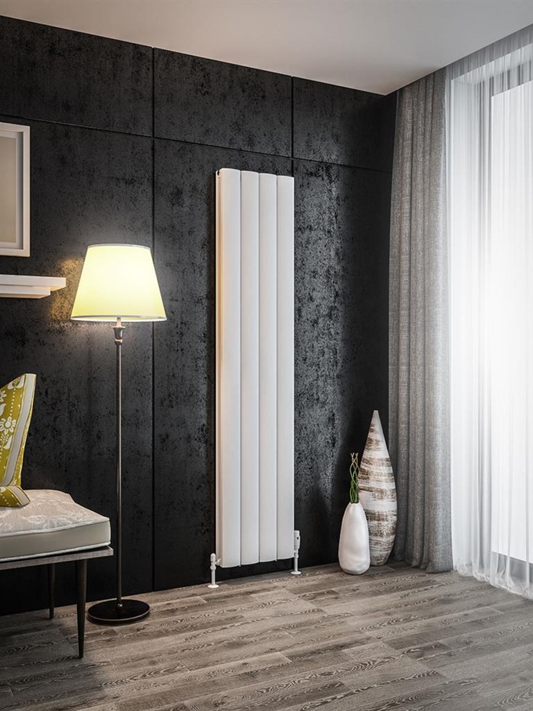 Guardia 1800 x 375mm Aluminium Radiator - Matt White