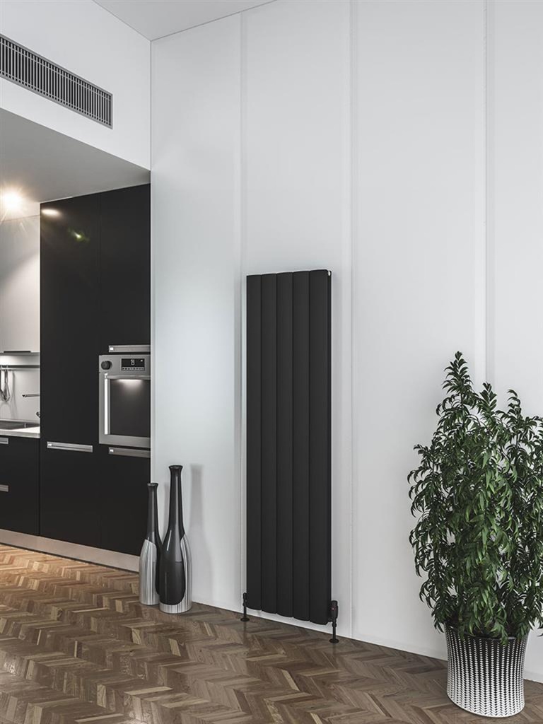 Guardia 1800 x 470mm Aluminium Radiator - Matt Black