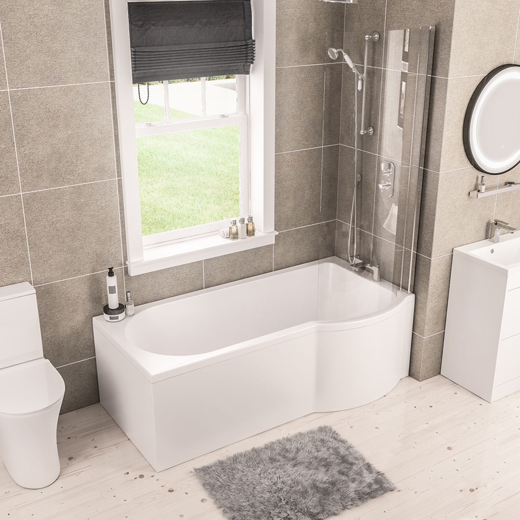 [42.1188] Portland P-Shape 1500 x 850 x 750mm Right-Hand Beauforte