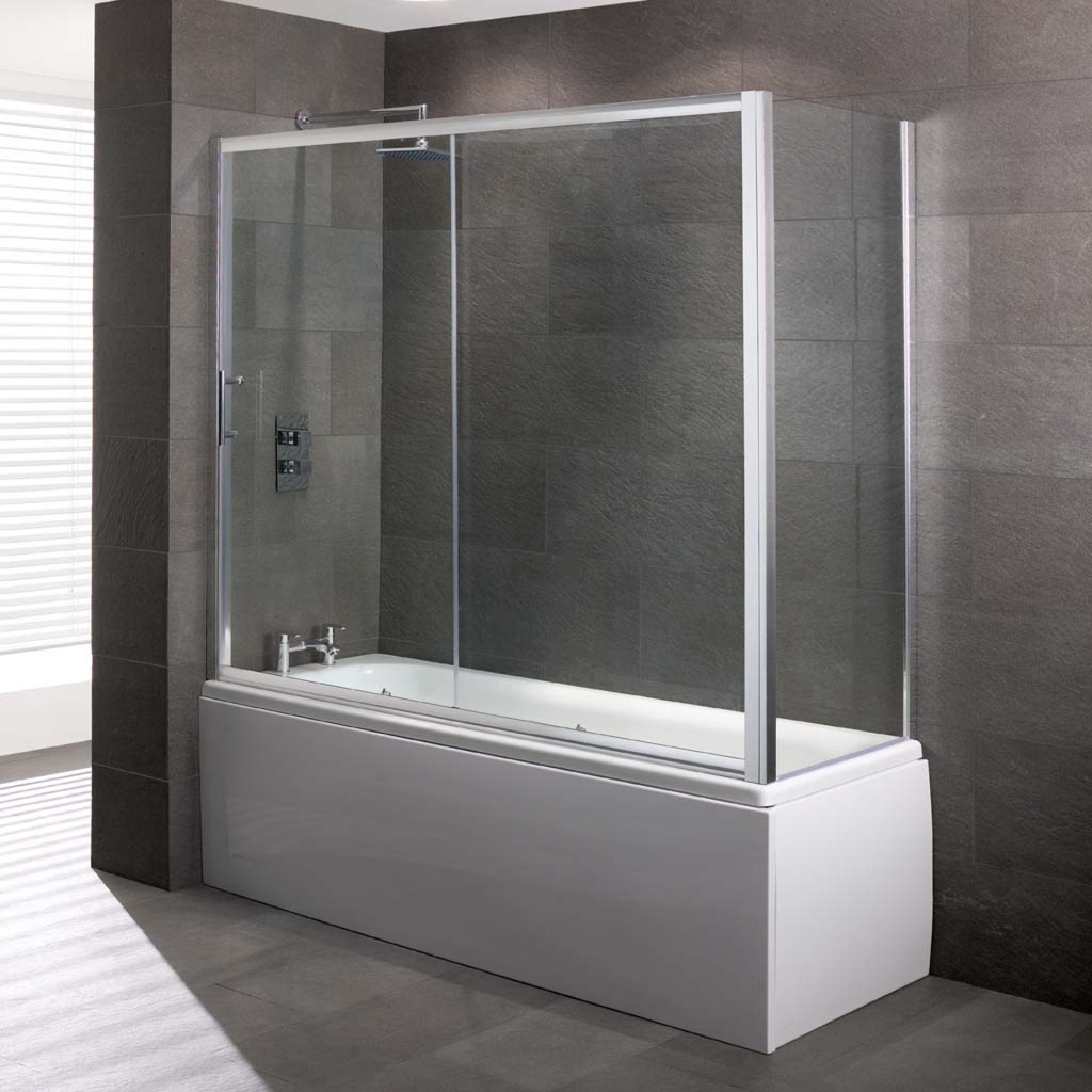 Volente 690 x 1475mm Overbath End Panel Ec Glass - Silver