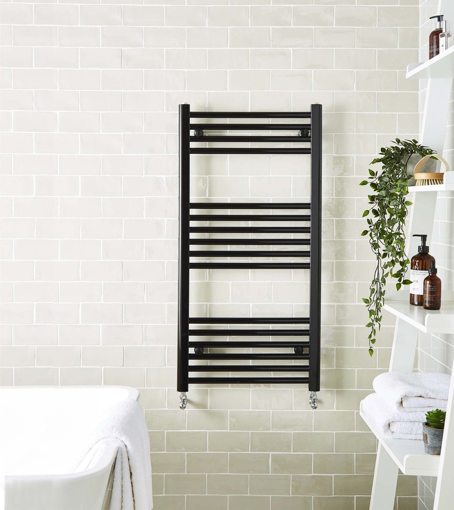 Kartell K-RAD 22mm Straight Towel Rail 500mm x 1600mm - Black
