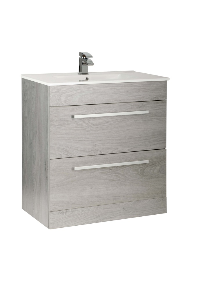 [PSO800DR] Kartell K-VIT Purity 800mm 2 Drawer Floor Standing Unit - Silver Oak