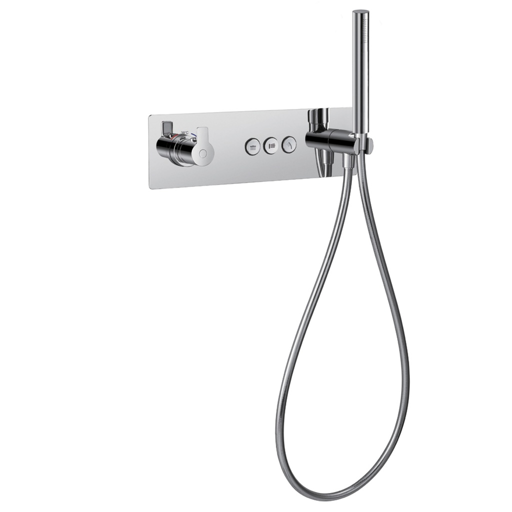 Spring Thermostatic 3-Outlet Horizontal GoClick Valve with Flow Control