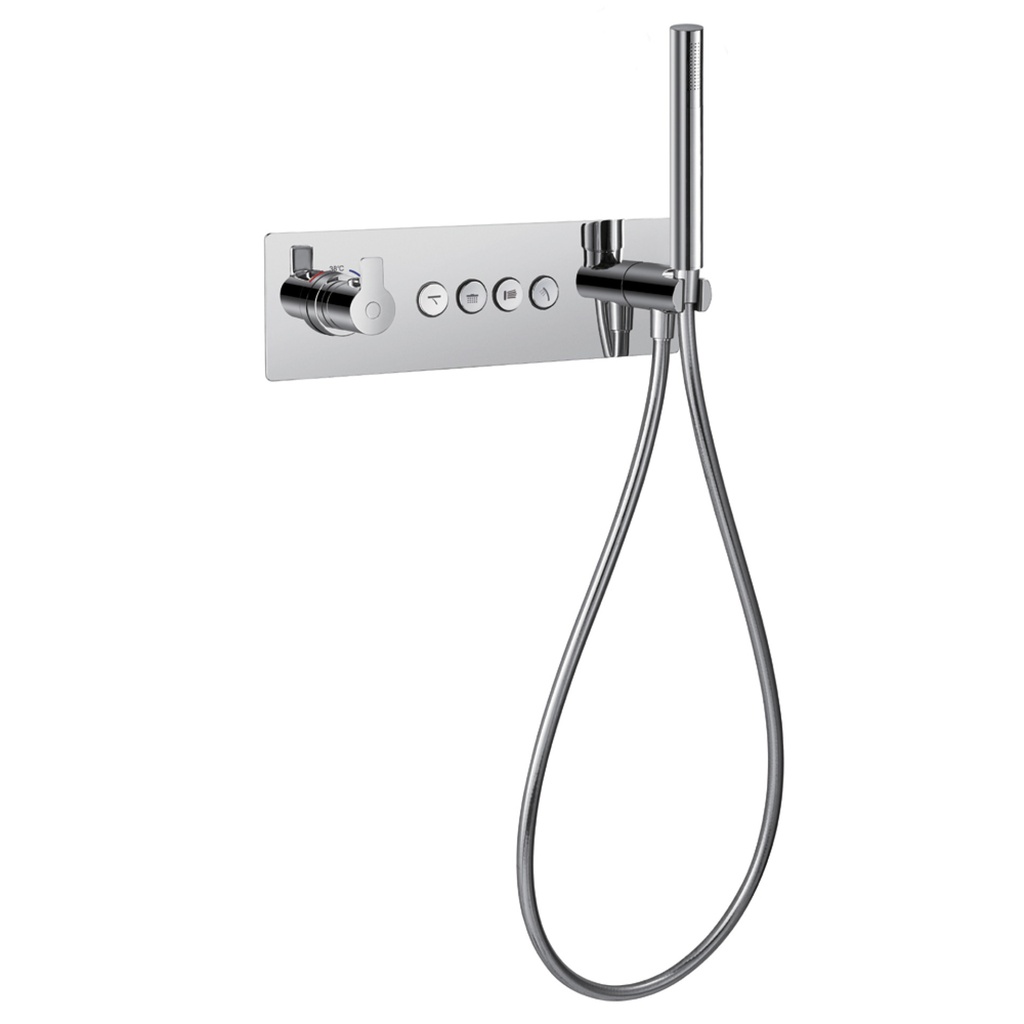Spring Thermostatic 4-Outlet Horizontal GoClick Valve with Flow Control