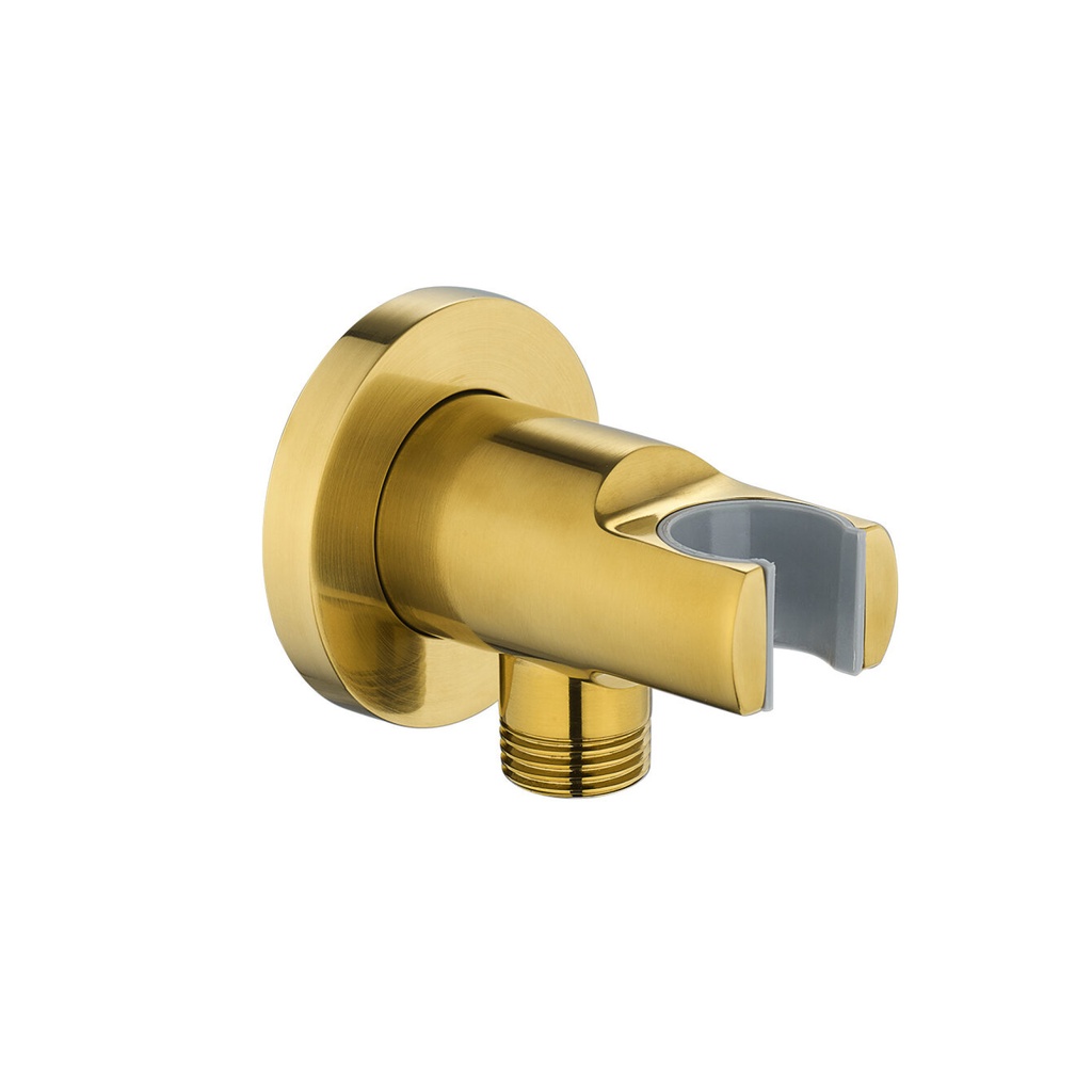 [BG-KI120A] Wall Outlet Elbow with Handset Holder - Brushed Gold