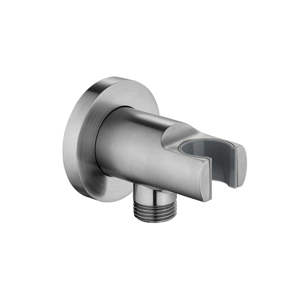[BN-KI120A] Wall Outlet Elbow with Handset Holder - Brushed Nickel