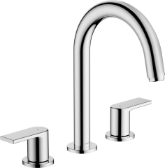 hansgrohe Vernis Shape 3-Hole Basin Mixer with Pop-Up Waste Set - Chrome