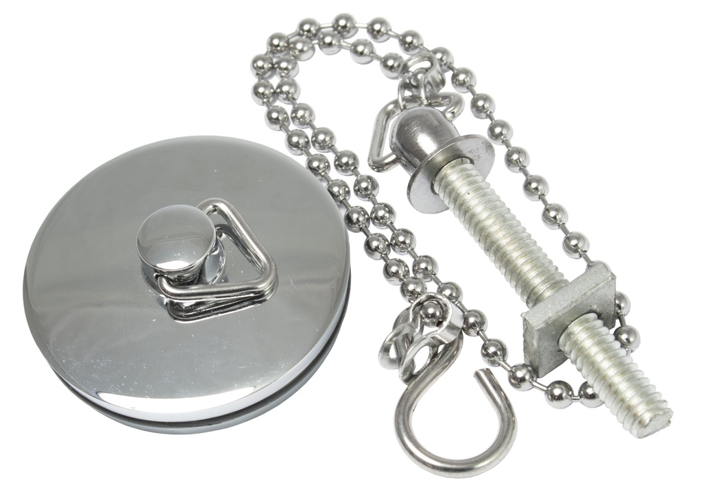 Basin Plug, Chain & Stay Brass 12" 1.1/4" - Chrome Plated