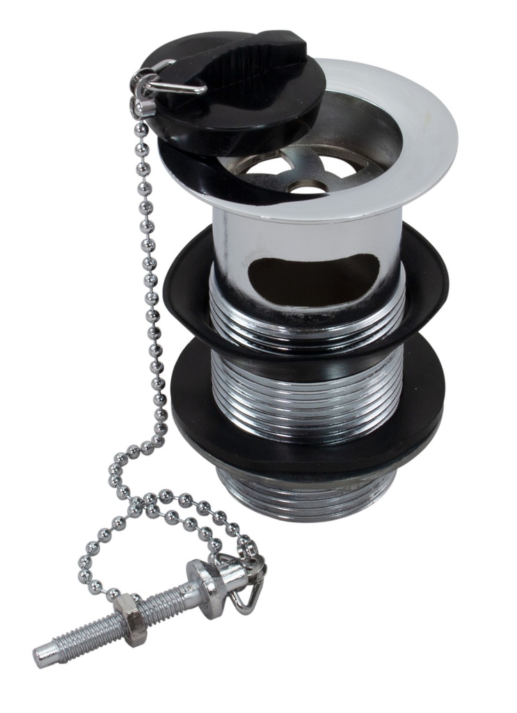 [201249] PEERLESS Basin Waste Slotted 1.1/4" (metal backnut with chain) - Chrome