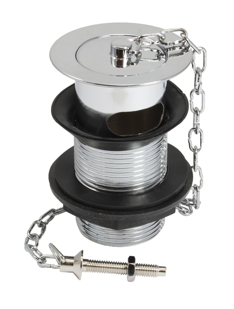 [201577] PEERLESS Basin Waste Slotted 1.1/4" (plastic backnut, brass plug & brazed link chain) - Chrome