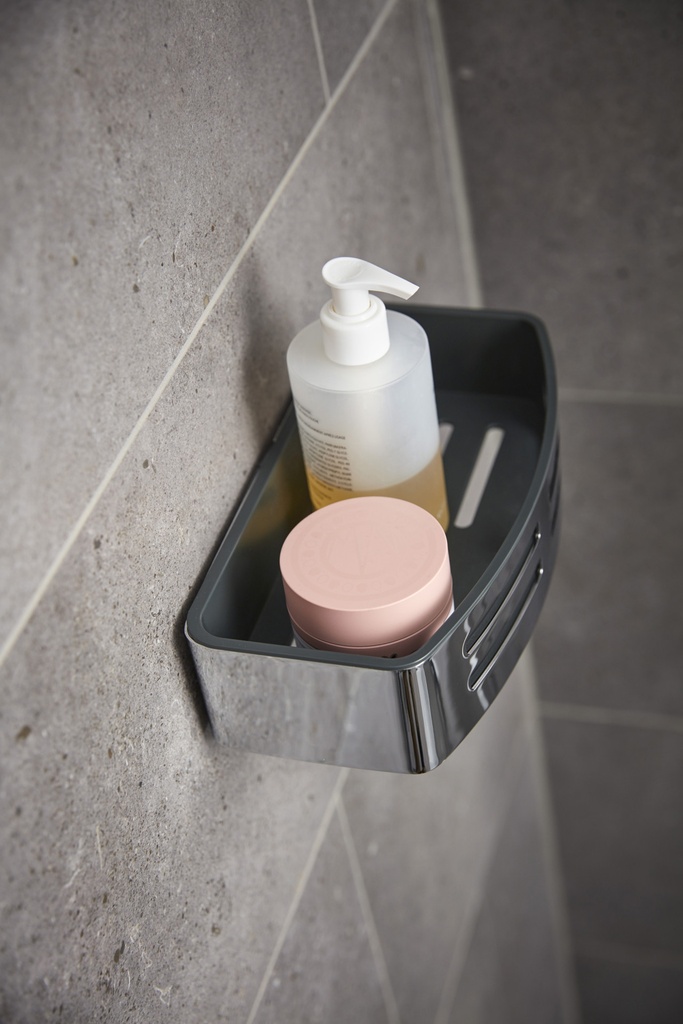 [876C] Signature Corner Shower Tidy W/Removeable Tray