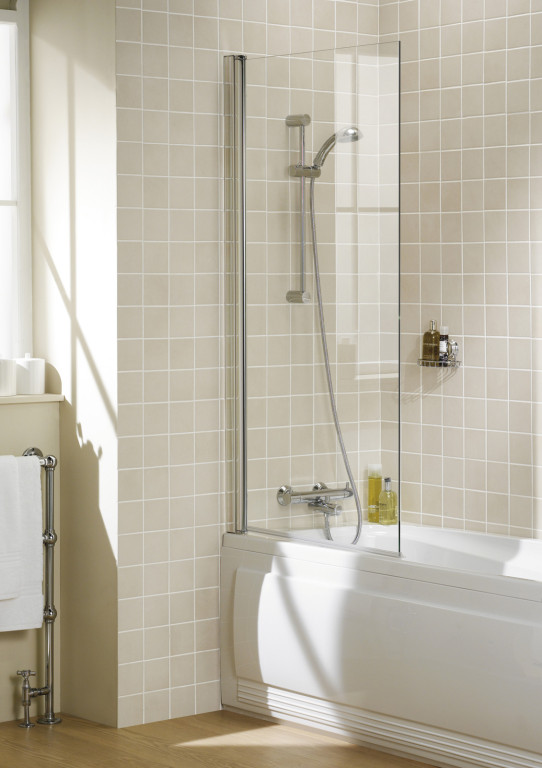 Square 8mm Single Panel Bath Screen