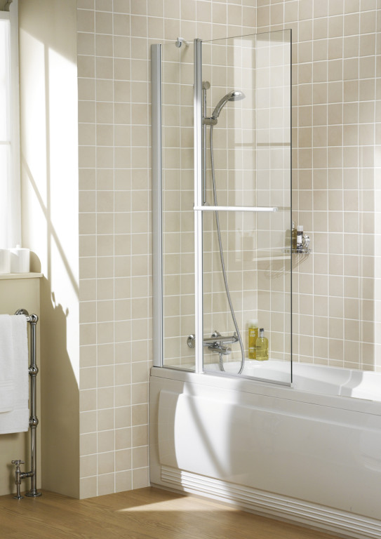 Square Double Bath Screen With Towel Rail