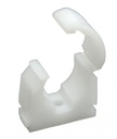 WHITE PIPE CLIP LOCKABLE 22mm SINGLE