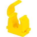 YELLOW PIPE CLIP LOCKABLE 15mm SINGLE
