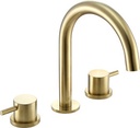 JTP VOS 3 HOLE DECK MOUNTED BASIN MIXER BRUSHED BRASS